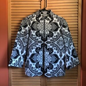 Chico's Black & White Patterned Jacket